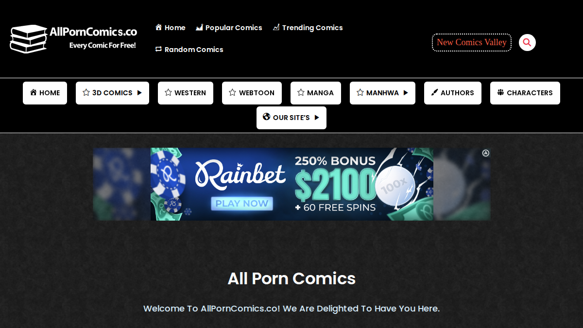 AllPornComics Prévia do site