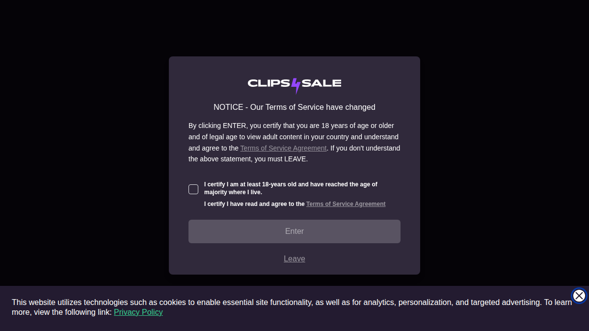 Clips4Sale Prévia do site