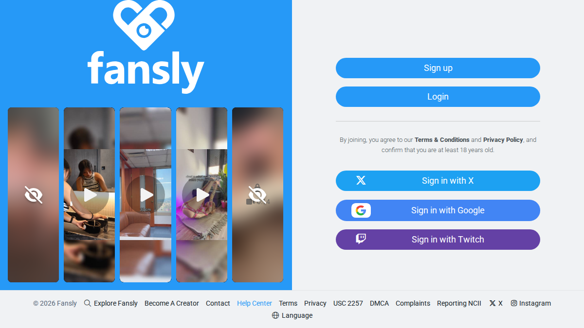 Fansly Prévia do site