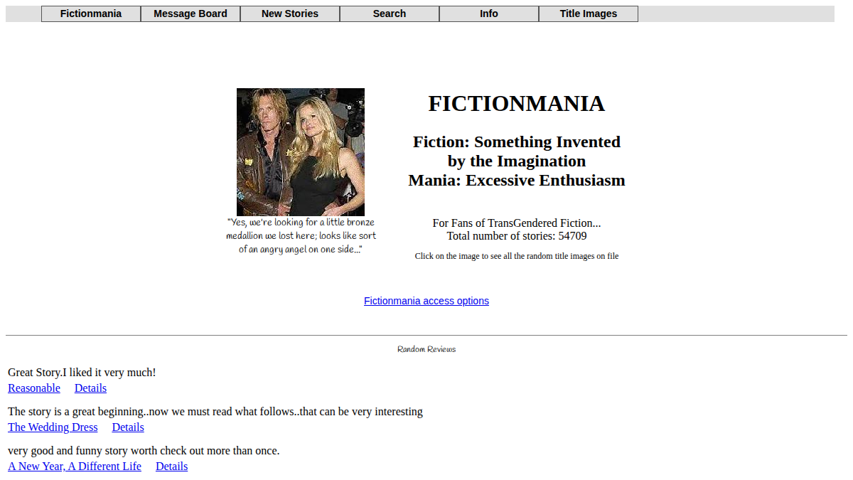 FictionMania Prévia do site