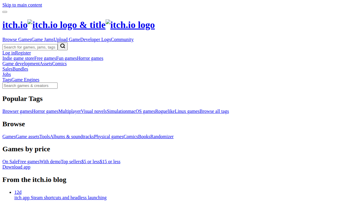 Itch.io NSFW Prévia do site