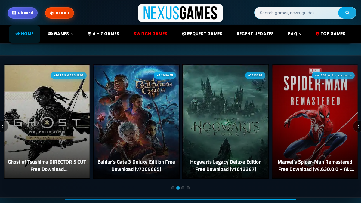 Nexus Games Prévia do site