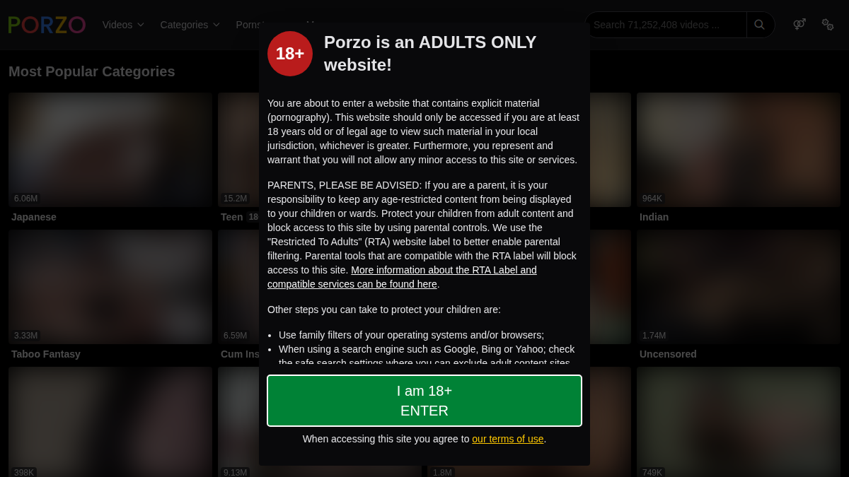 Porzo Prévia do site