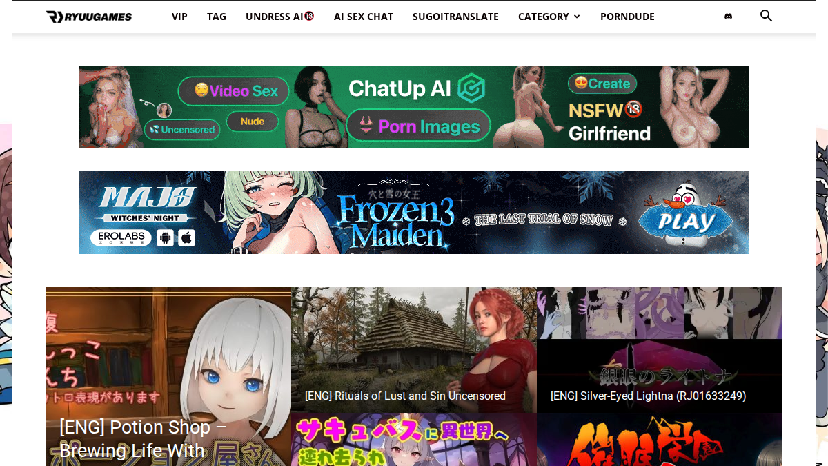 RyuuGames Prévia do site