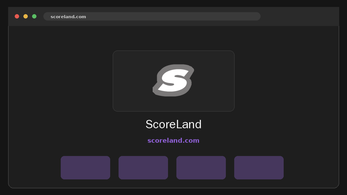 ScoreLand Prévia do site