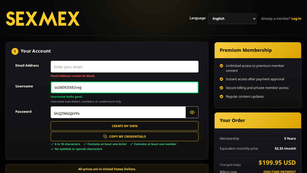 SexMex Prévia do site