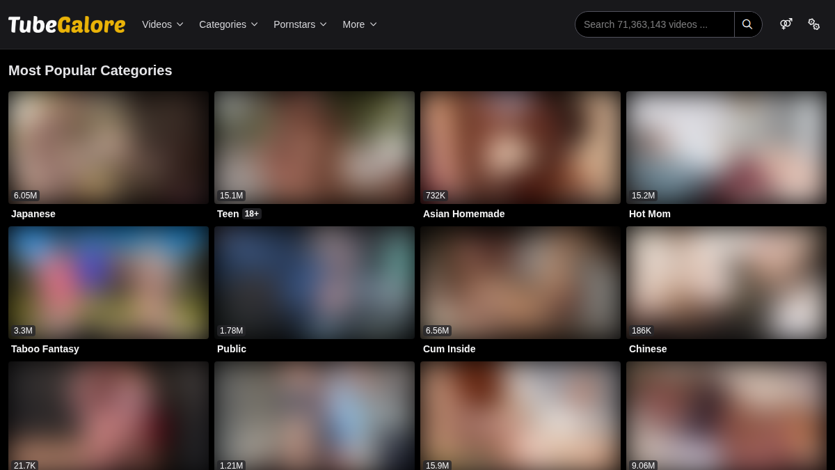 TubeGalore Prévia do site