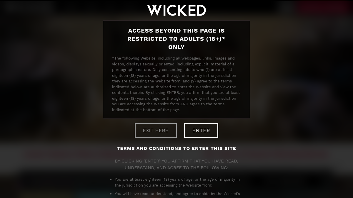 Wicked Prévia do site